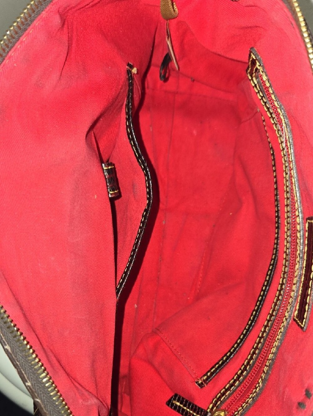 Dooney & Bourke Brown Lizard Embossed Leather Satchel Shoulder Bag - Picture 2 of 4